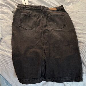 Classic Black Denim Skirt